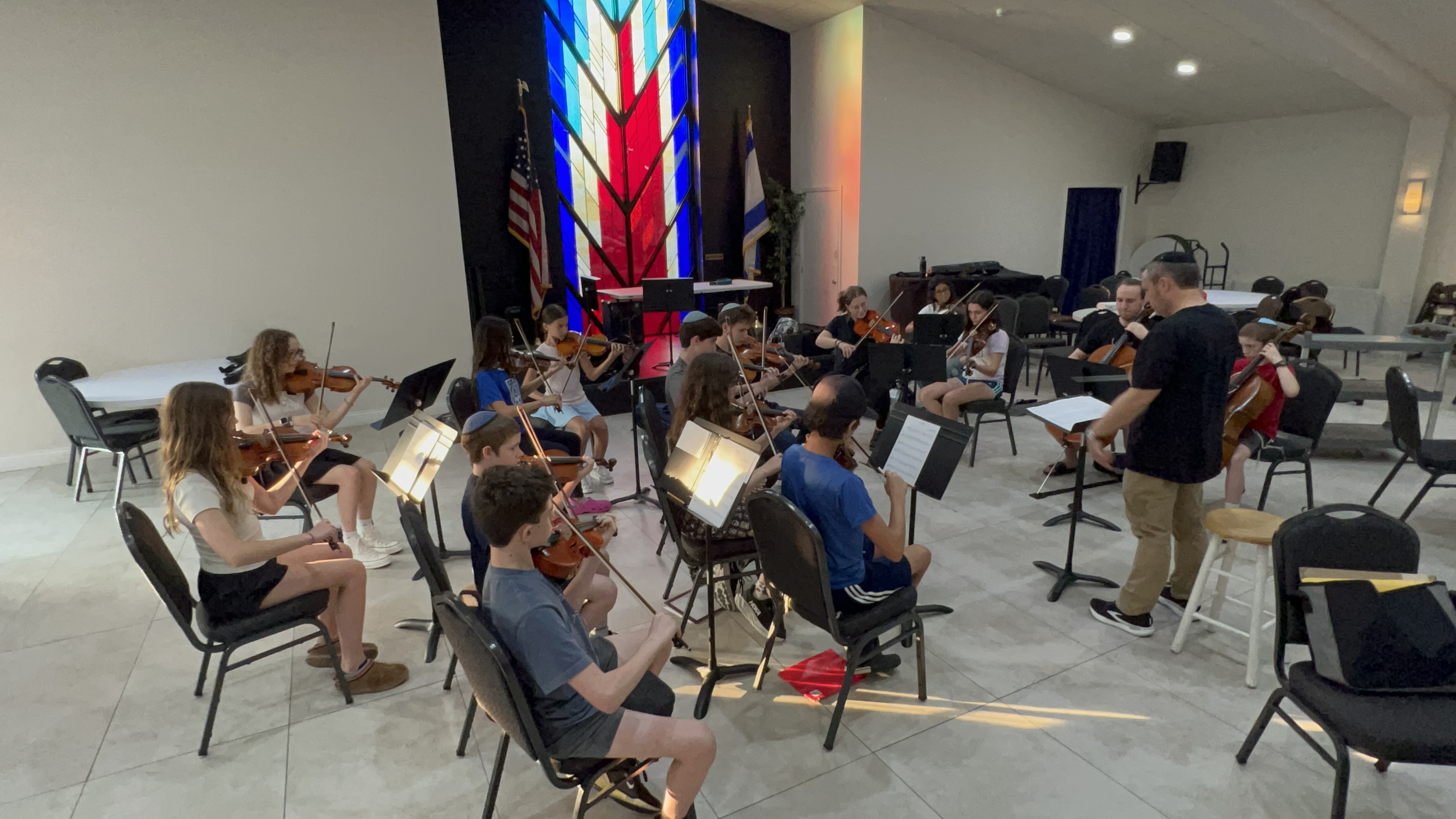 Students rehearsing chamber music