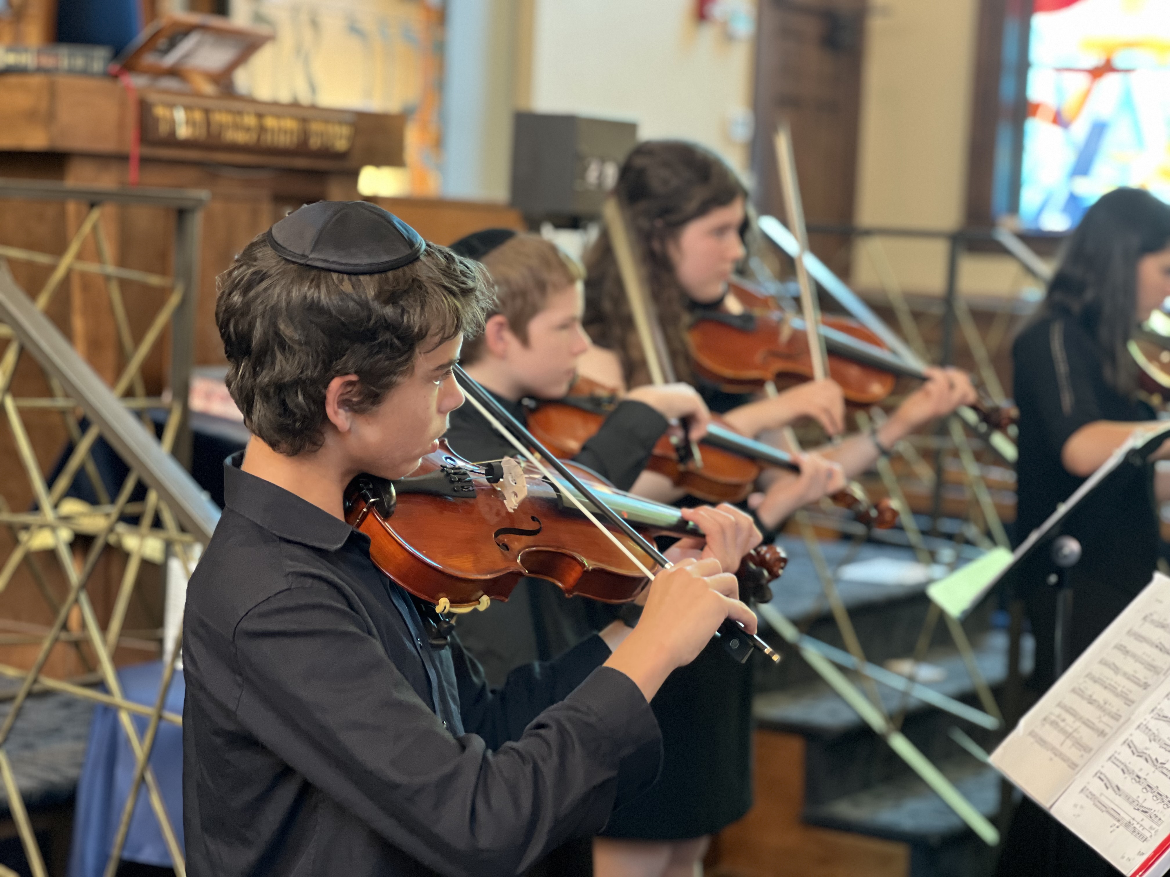 Students rehearsing chamber music