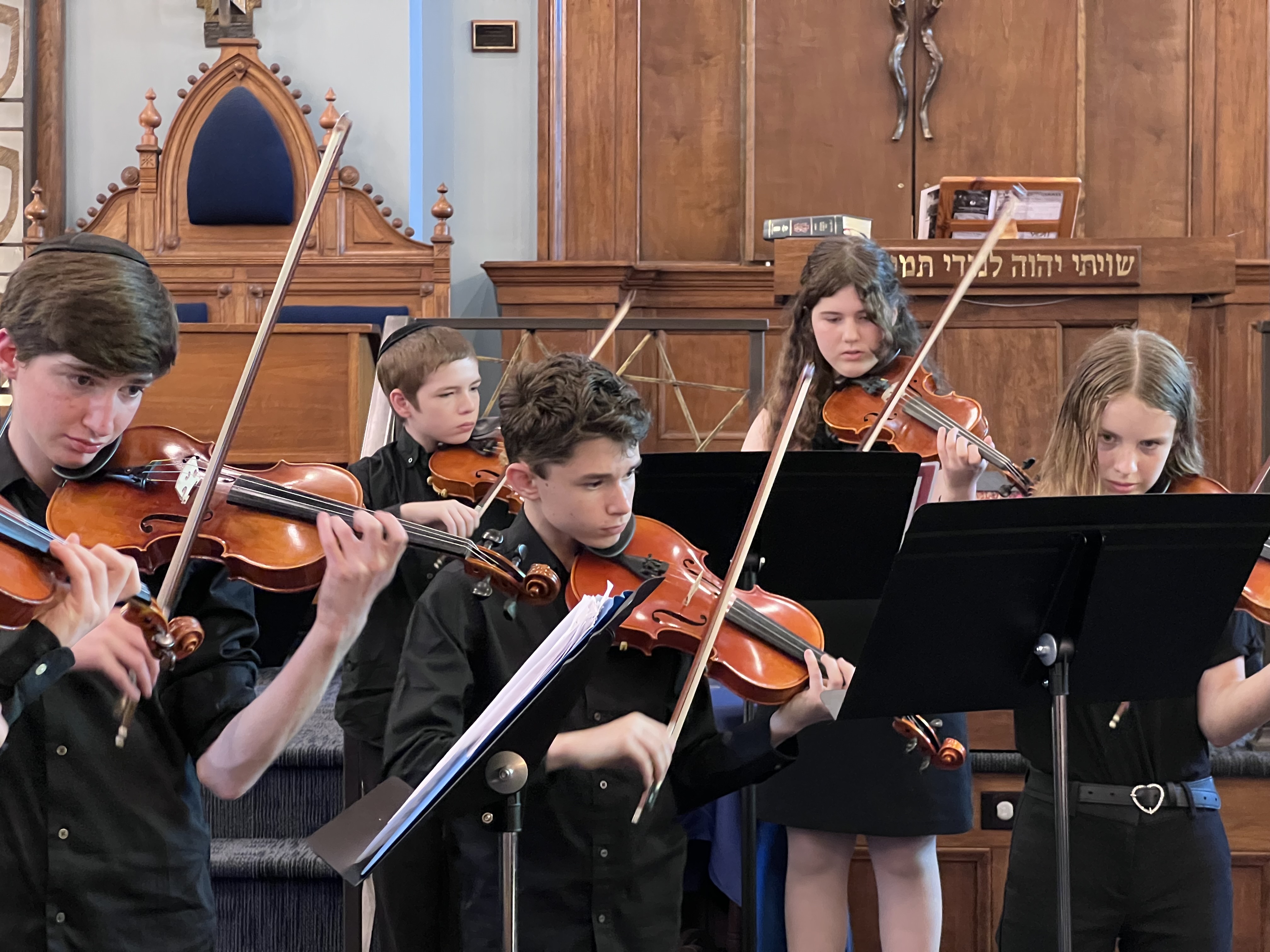 Students rehearsing chamber music