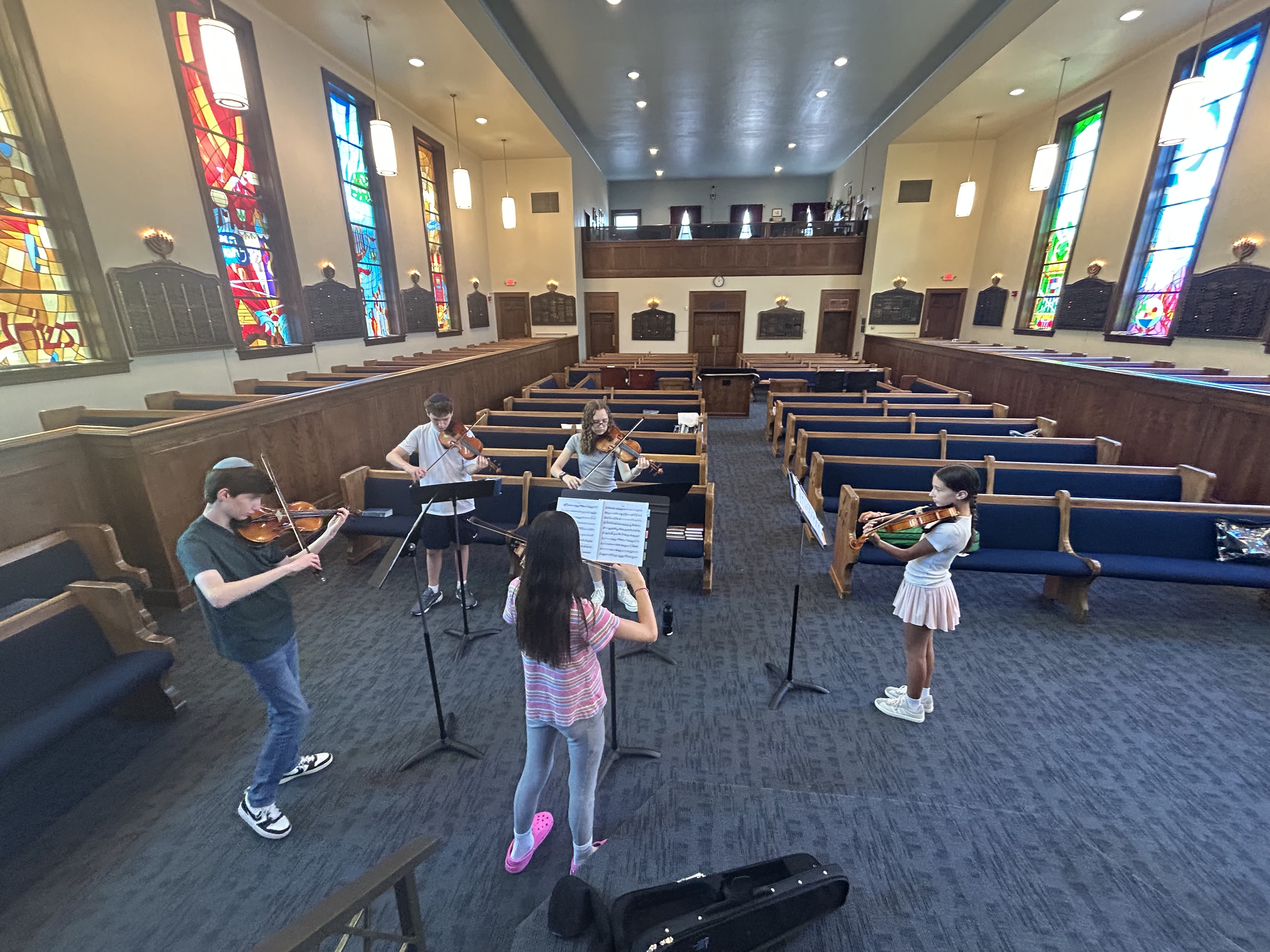 Students rehearsing chamber music